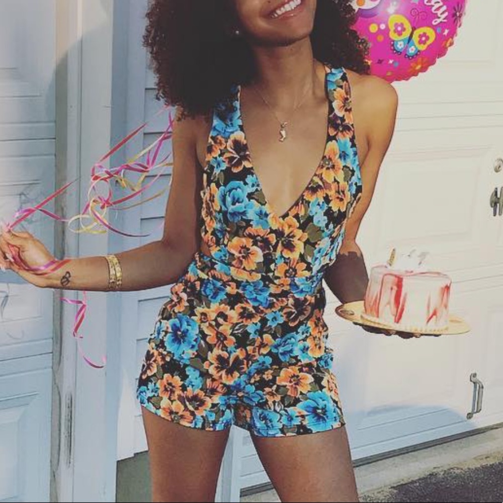 Floral romper.